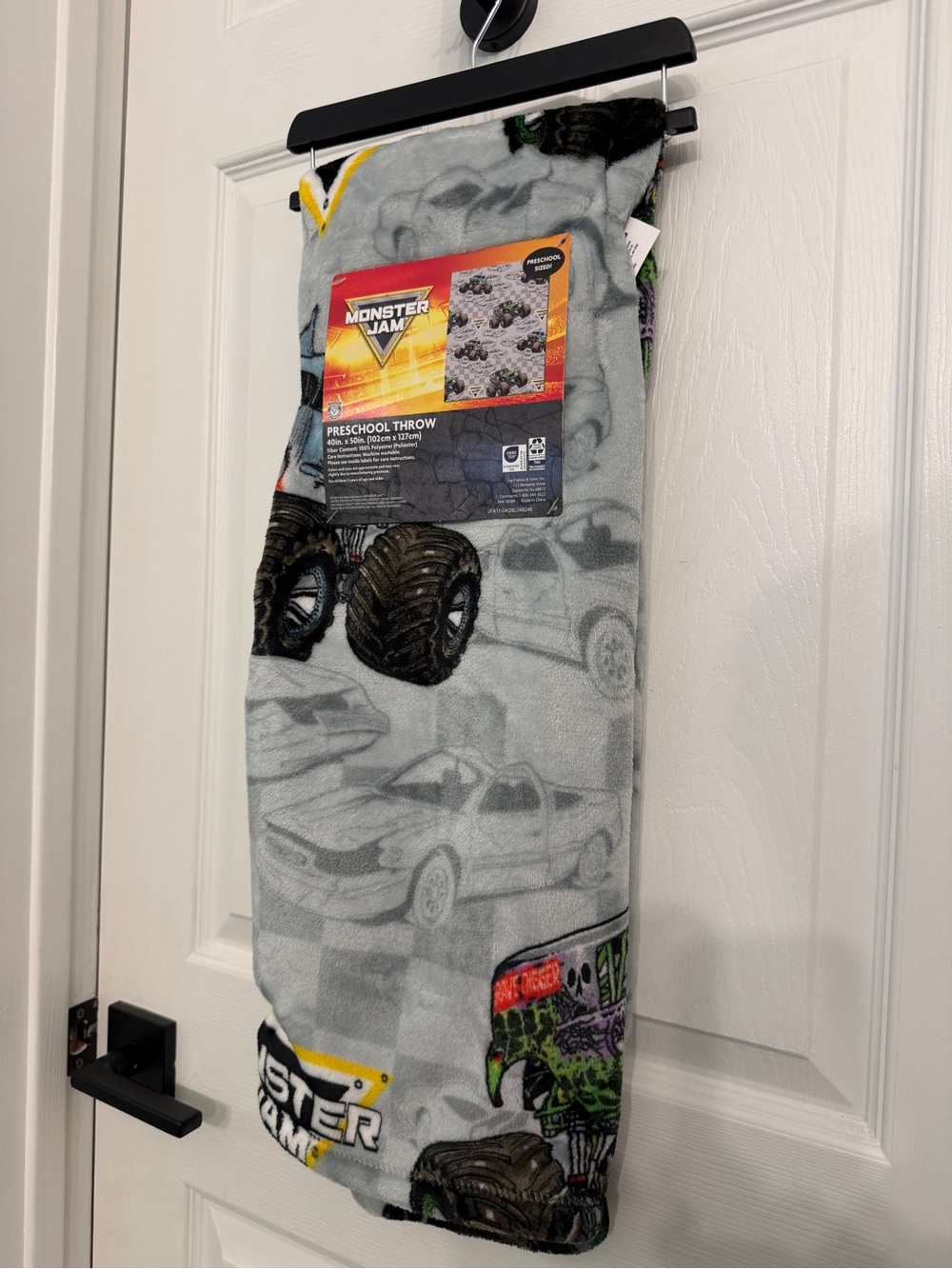 Monster Jam Preschool Throw Blanket in Gray 40inx50in